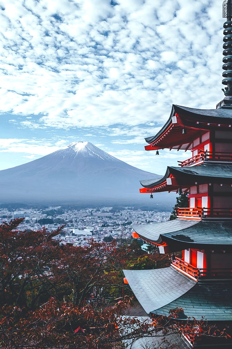 japan, architecture, mountain, shrine, HD phone wallpaper