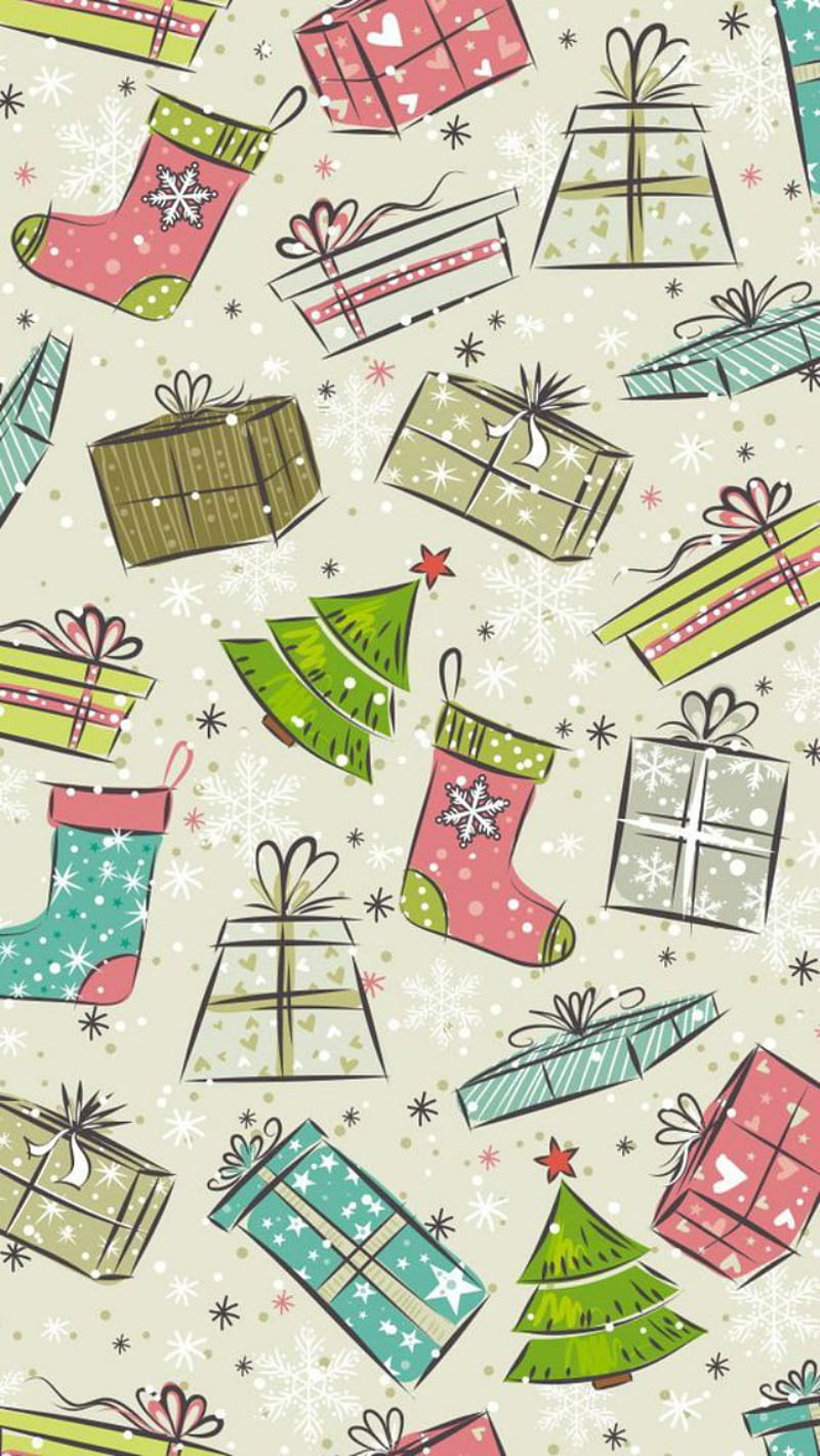 Christmas gifts, christmas tree, HD phone wallpaper