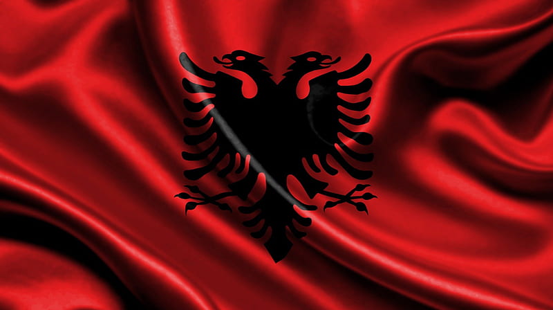 Albania, symbol, texture, country, flag, HD wallpaper