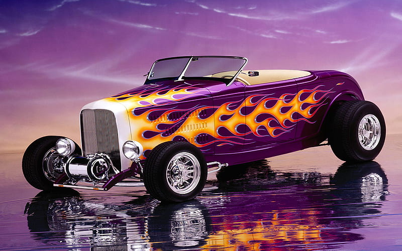 Flame hot rod, hot, flame, rods, HD wallpaper