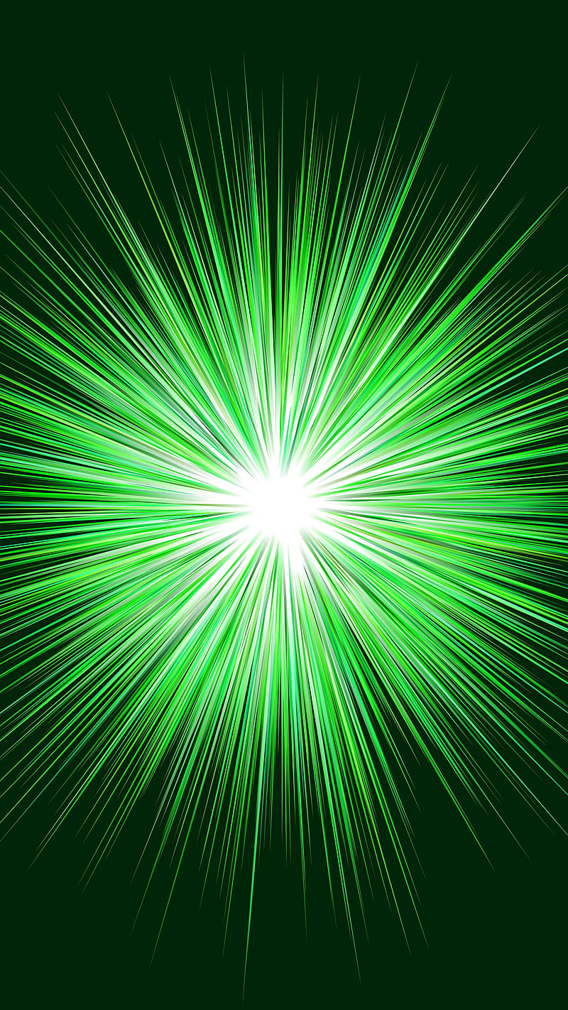 Green light , rays, shine, abstract, HD phone wallpaper