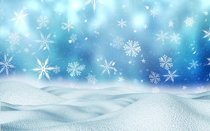 Let it snow, blue, card, winter, snowflake, texture, white, HD wallpaper