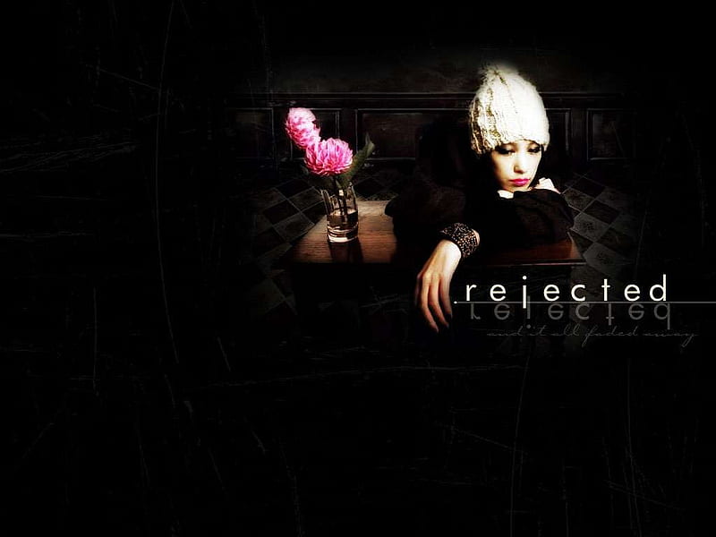 Rejected, gothic, dark, black, depressed, pink, HD wallpaper