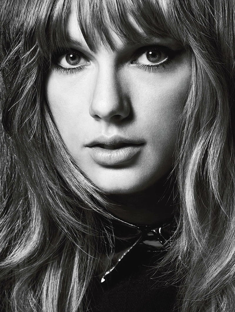 Taylor Swift, women, blonde, singer, face, closeup, monochrome, portrait, celebrity, HD phone wallpaper