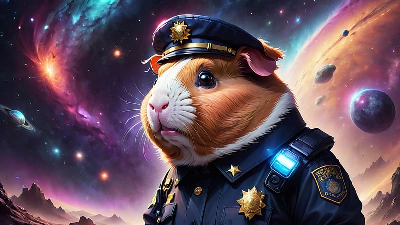 Officer Guinea Pig, police, pig, officer, guinea, HD wallpaper