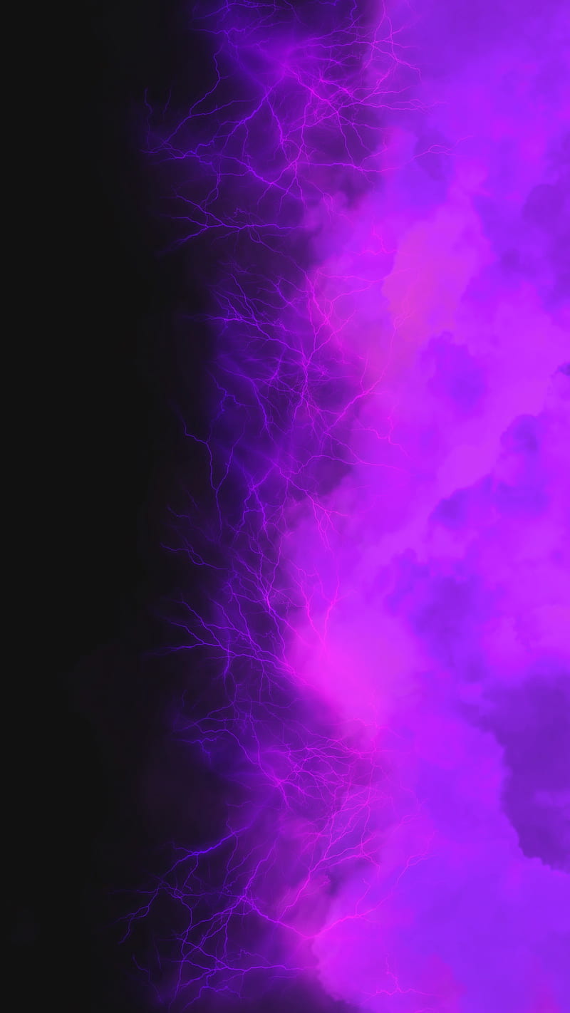 Vertical Storm 02, FMYury, abstract, black, cloud, clouds, color, colorful, colors, edge, electric, electro, fog, gradient, lightning, lightnings, purple, side, smoke, steam, ultraviolet, violet, HD phone wallpaper