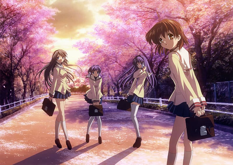 Anime, Kyou Fujibayashi, Clannad, Tomoyo Sakagami, Nagisa Furukawa, Ryou Fujibayashi, HD wallpaper
