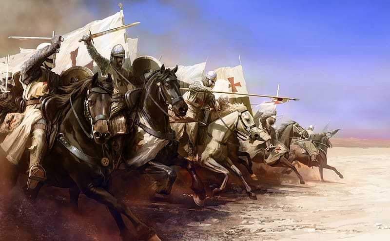 Fantasy, Warrior, Horse, Knight, Crusade, Templar, HD wallpaper
