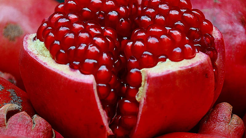 Pomegranate Fruit Slice Fruit, HD wallpaper