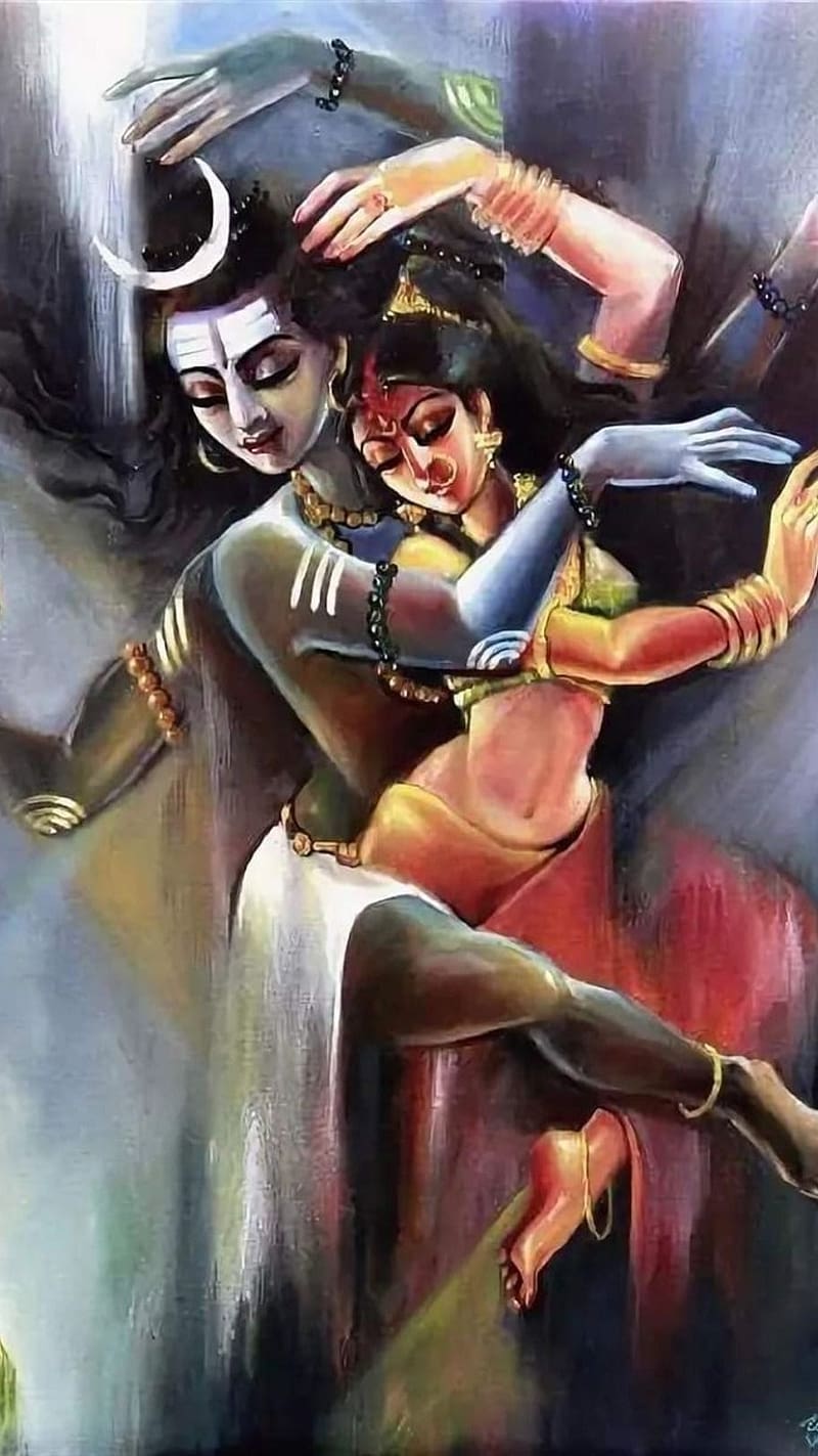 Shiv Parvati Dance, shiv parvati, dance, HD phone wallpaper