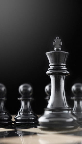 heathercooper: white chess pieces, 3d, black background, minimalistic, 8k,  UHD