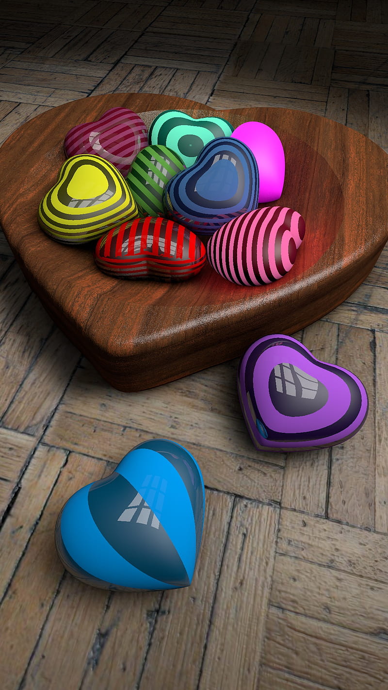 heart candy, 3d, bauty, candy, heart, cute, dragon ball, heart, wood, HD phone wallpaper
