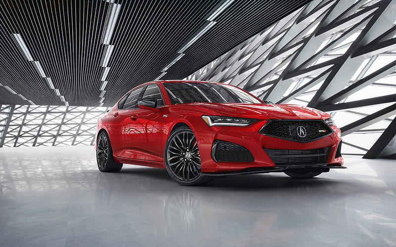 2021, Acura TLX Type S, front view, exterior, red sedan, new red TLX, Japanese cars, Acura, HD wallpaper