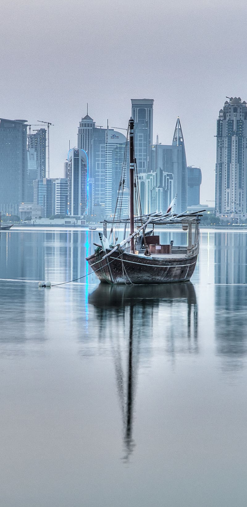 Cities, Boat, Doha, Qatar, HD phone wallpaper