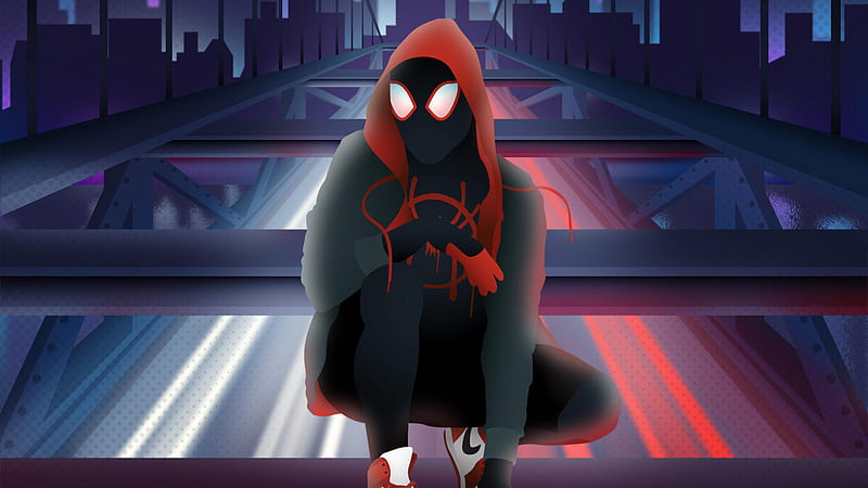 Art Spiderman Miles Morales, spiderman, superheroes, artwork, HD wallpaper