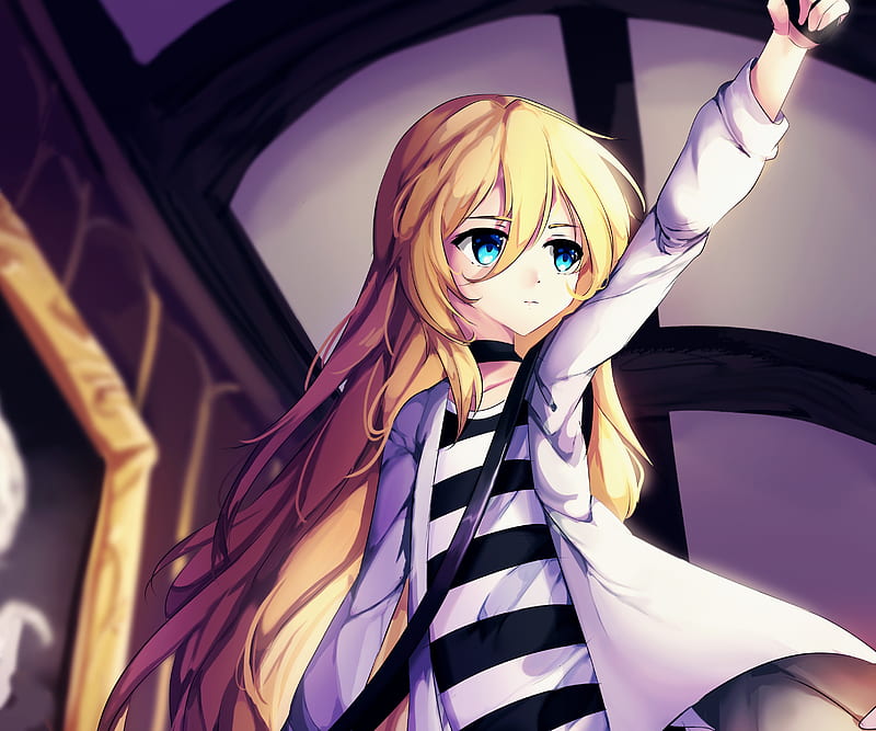 blonde, Nahaki, blue eyes, anime girls, Rachel Gardner, anime, Satsuriku no  Tenshi | 2000x1126 Wallpaper - wallhaven.cc