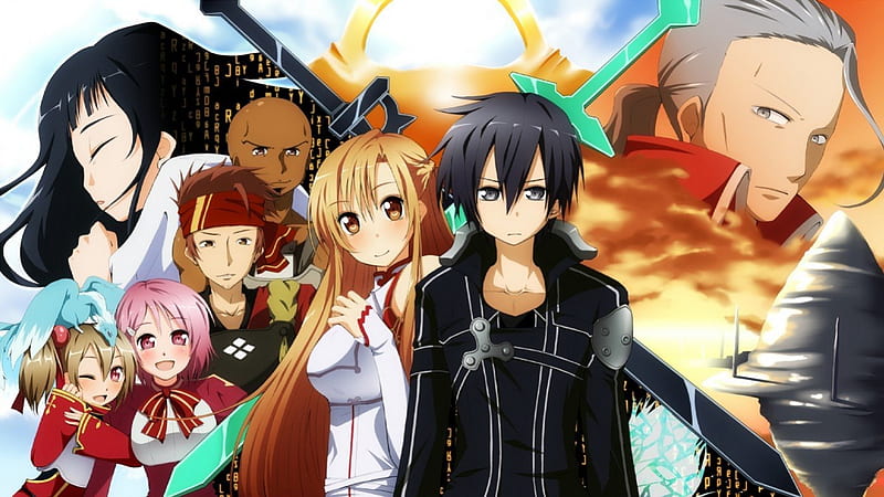 Hình nền anime Sword Art Online teams sẽ đưa bạn đến với thế giới ảo đầy lôi cuốn và thử thách. Kazuto Kirigaya, hay còn gọi là Kirito - một trong những game thủ hàng đầu sẽ dẫn dắt bạn qua những chuyến phiêu lưu khó quên và đầy kịch tính.