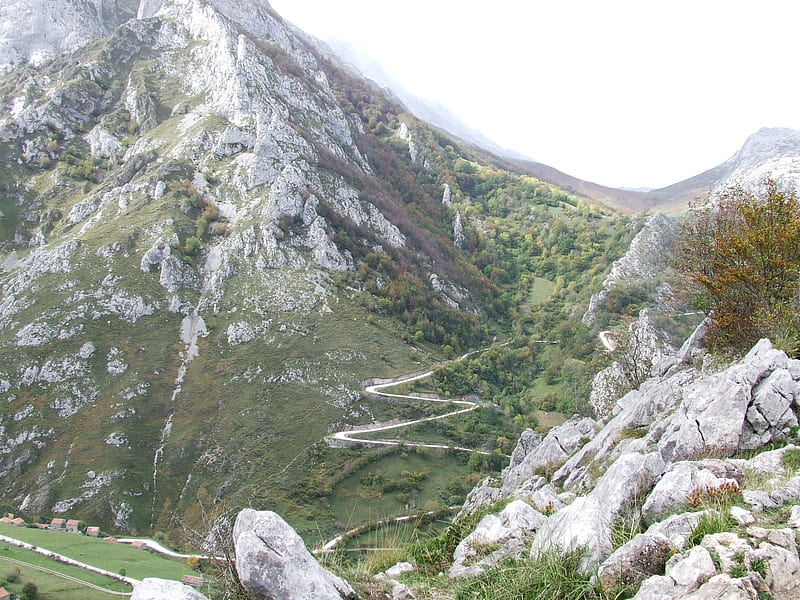Man Made, Road, Asturias, Mountain, Spain, HD wallpaper