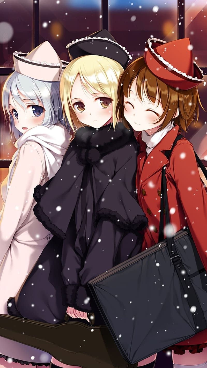 Three Sisters, anime three sisters, sisters, anime, HD phone wallpaper