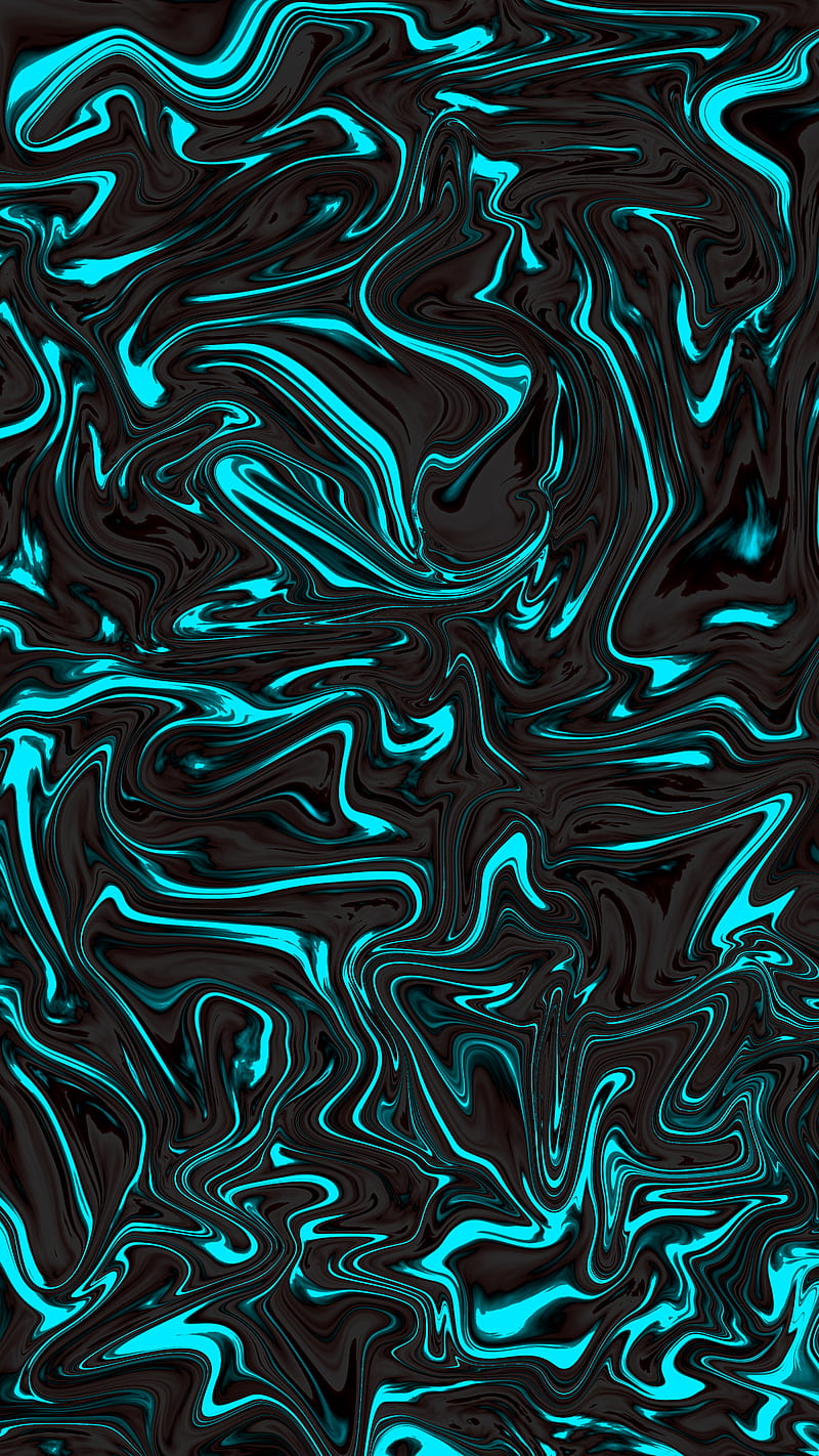 Blue liquid color, abstract, black, colors, desenho, illustration, mix, HD phone wallpaper