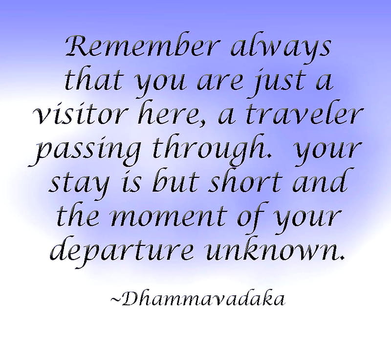 Dhammavadaka, death, departure, inspire, life, saying, unknown, visitor, HD wallpaper