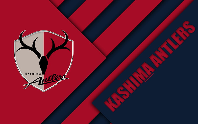 Kashima Antlers FC material design, Japanese football club, black and red abstraction, logo, Kasima, Ibaraki, japan, J1 League, Japan Professional Football League, J-League, HD wallpaper
