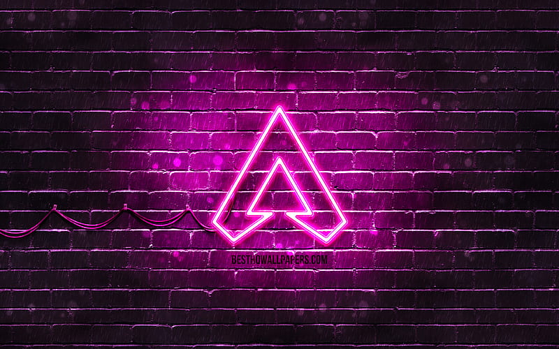 Apex Legends purple logo purple brickwall, Apex Legends logo, 2020 games, Apex Legends neon logo, Apex Legends, HD wallpaper