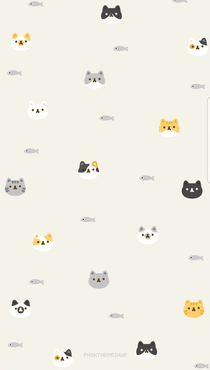 Neko Atsume, cats, pattern, HD phone wallpaper | Peakpx
