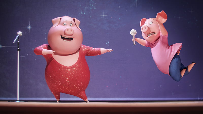 Sing, 2016, pigs, pink pigs, piglets 3d, HD wallpaper