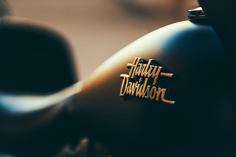 black Harley-Davidson motorcycle fuel tank, HD wallpaper