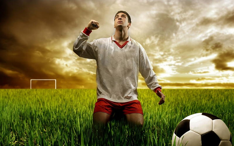 I will win, football, sport, ball, grass, HD wallpaper