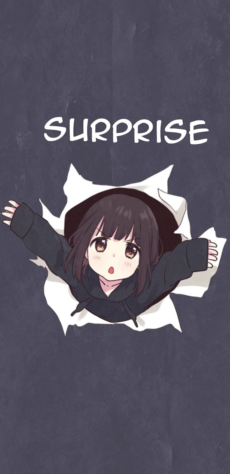 Menhera, anime, anime girl, menhera-chan, surprise, HD phone wallpaper