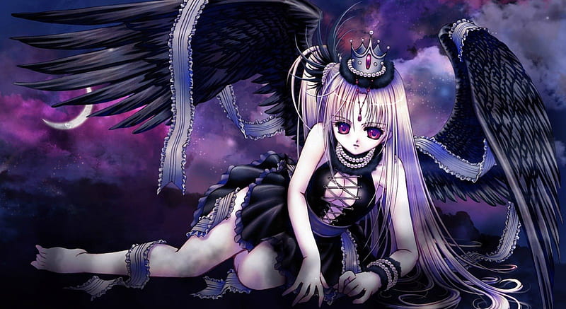  Reina de los ángeles oscuros, ángel oscuro, reina, reina vampiro, emo, oscuro, Fondo de pantalla HD