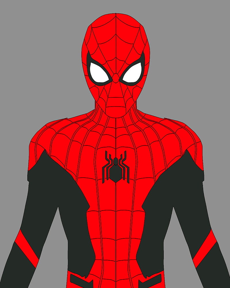 Spiderman Black Red , farfromhome, marvel, mcu, tom holland, peter parker, nick fury, iron man, tony stark, captain marvel, HD phone wallpaper