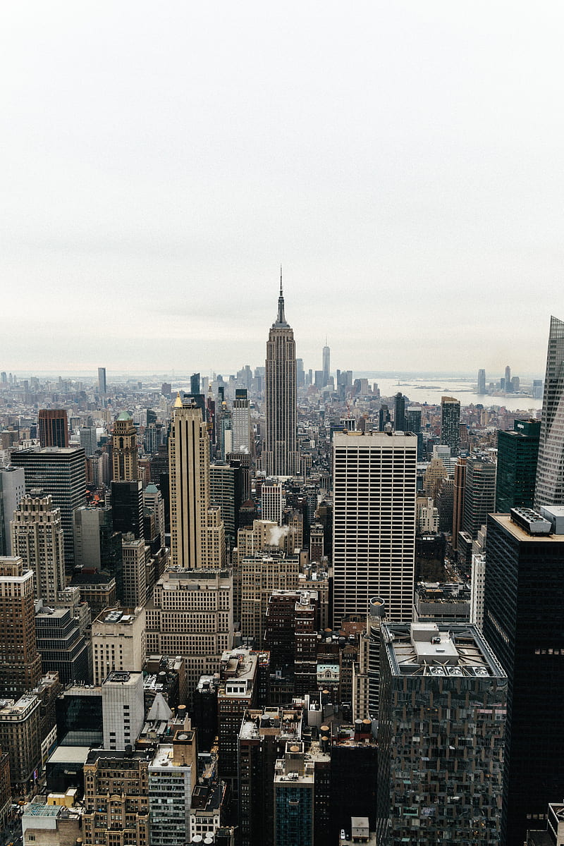 City, buildings, aerial view, new york, HD phone wallpaper | Peakpx