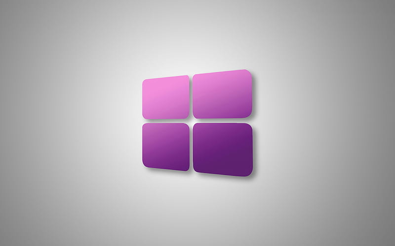 windows 10, creative violet logo, emblem, operating system, HD wallpaper