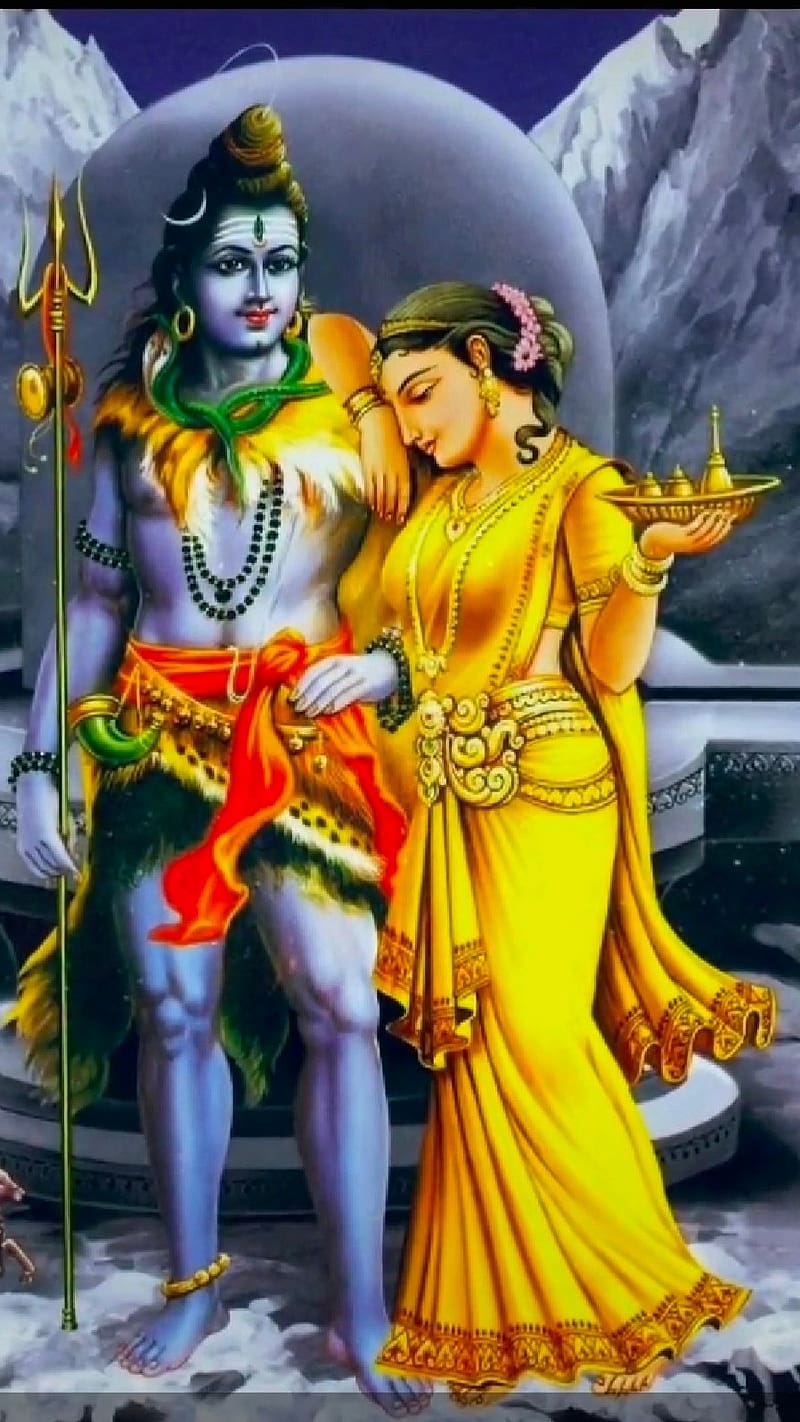 Shiv Parvati Ji Ke, Mahadev Parvati, lord, god, HD phone wallpaper