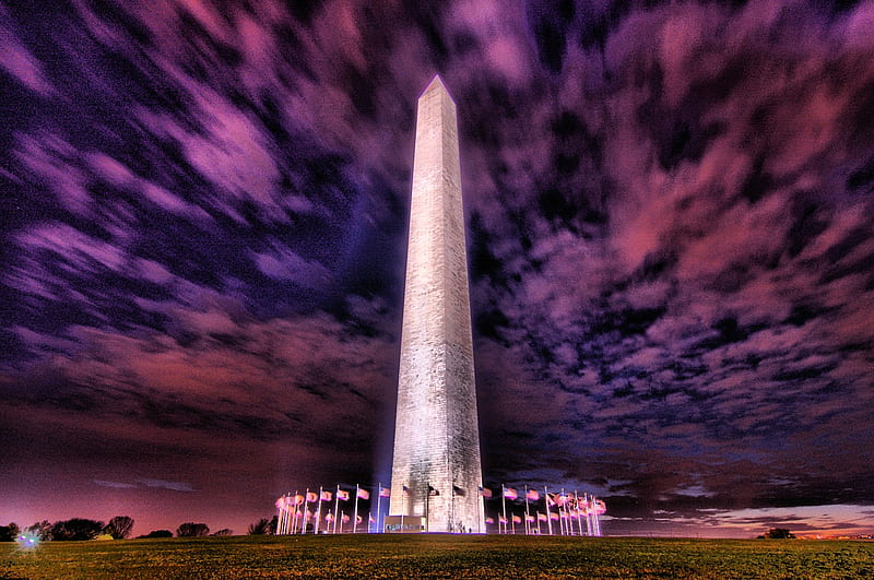 monument in R, colorful, monument, graphy, washington, beauty, HD wallpaper