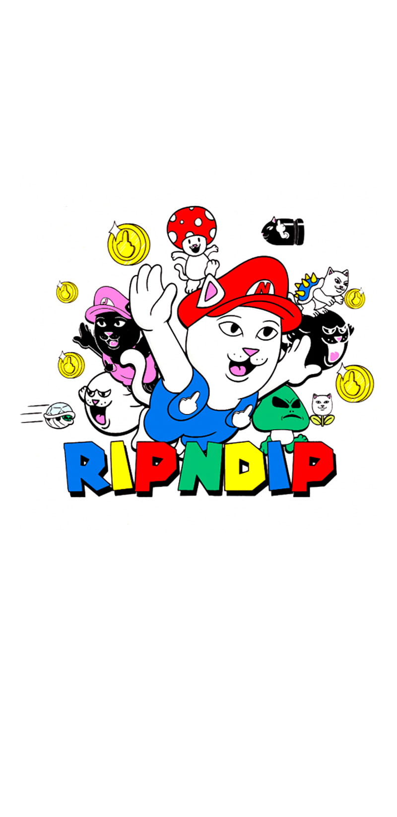RIPNDIP, cartoon, cat, rip n dip, skate, skateboarding, supreme, thrasher, unicorn, HD phone wallpaper