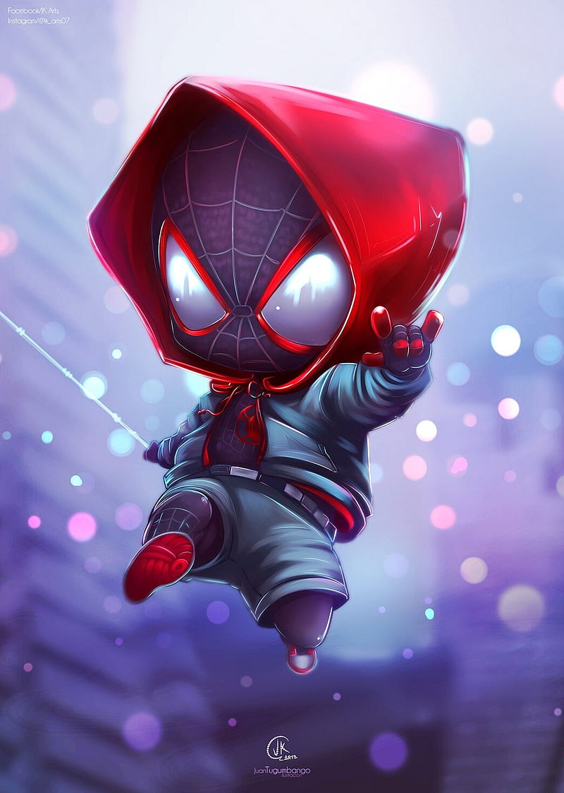 SpiderChibi, chibi, cute, spiderman, HD phone wallpaper