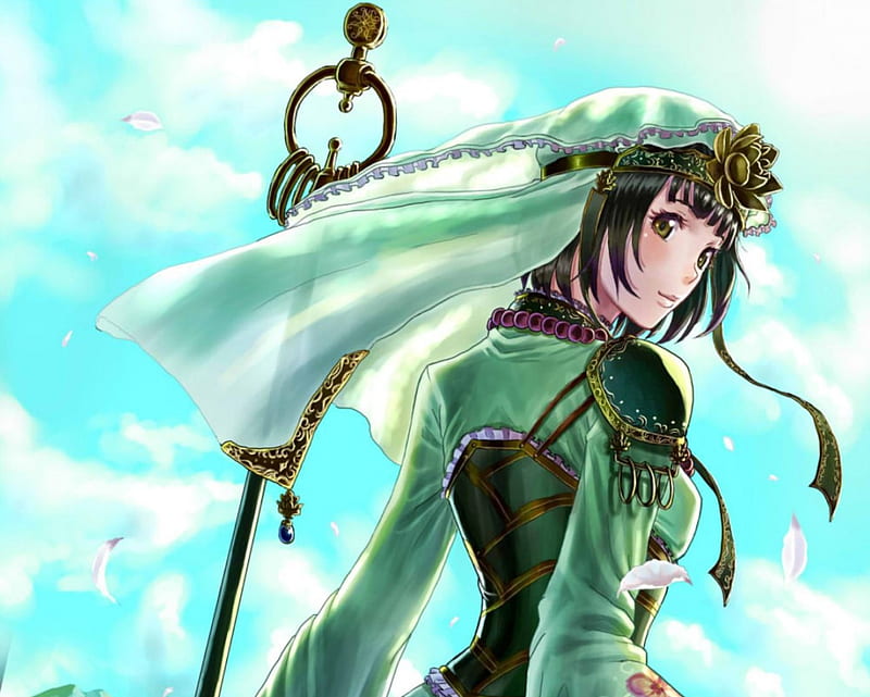 Yaobikuni, pretty, bonito, sweet, nice, green, anime, hot, beauty, anime girl, female, cloud, lovely, view, sky, sexy, cute, girl, lady, scene, maiden, HD wallpaper Yaobikuni, pretty, bonito, sweet, nice, green, anime, hot, beauty, anime girl, female, cloud, lovely, view, sky, sexy, cute, girl, lady, scene, maiden, HD wallpaper