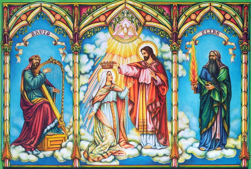 Queen of the heaven, christ, jesus, virgin, mary, mother, HD wallpaper