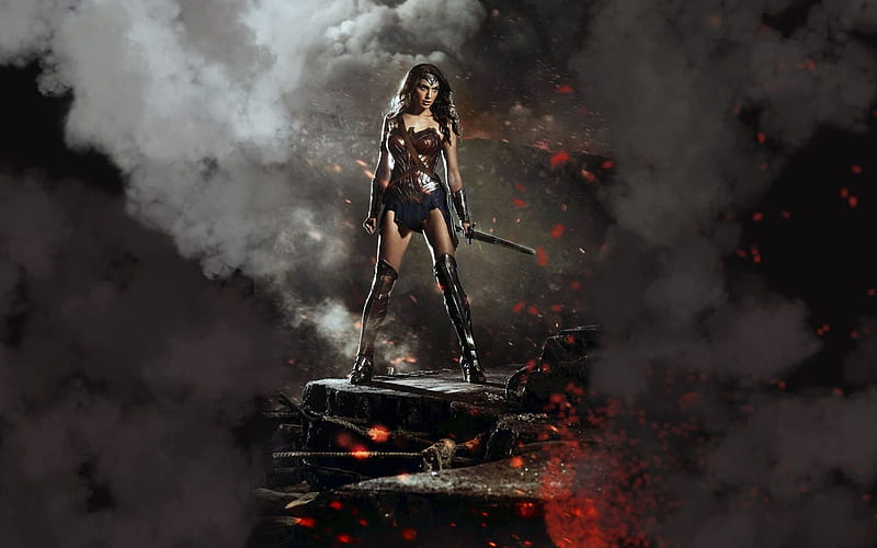 Wonder Woman, poster, fantasy, movie, actress, comics, Gal Gadot, HD wallpaper