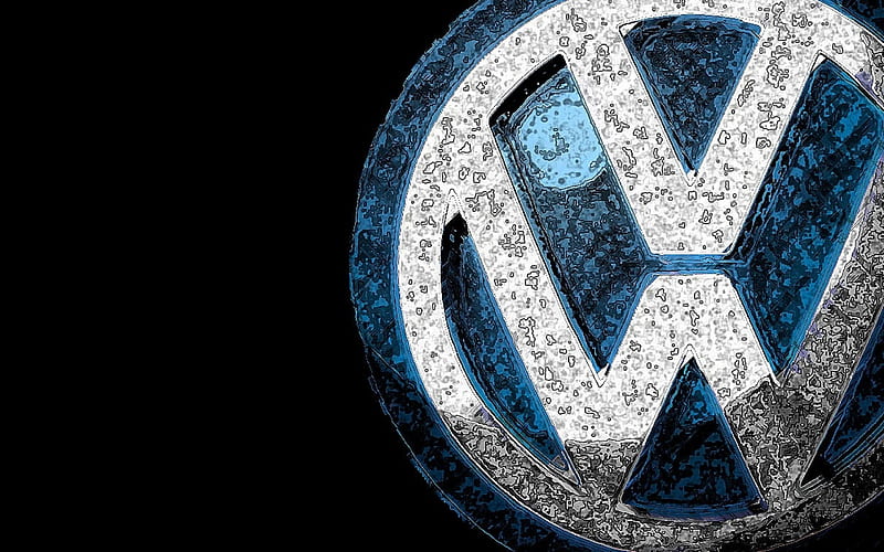 Volkswagen, emblem, grunge, logo, HD wallpaper