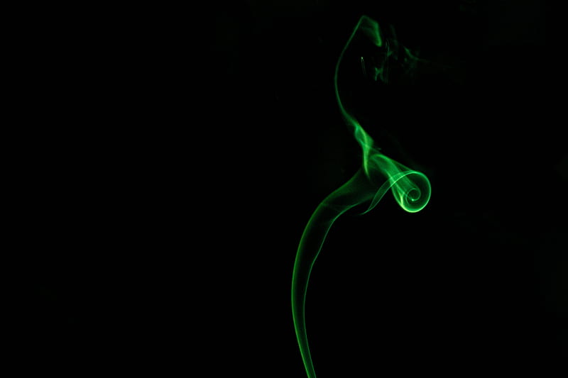 smoke, green, dark, colored smoke, HD wallpaper