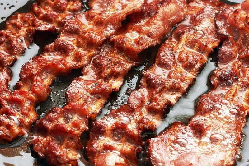 Bacon, fry, meat, food, HD wallpaper