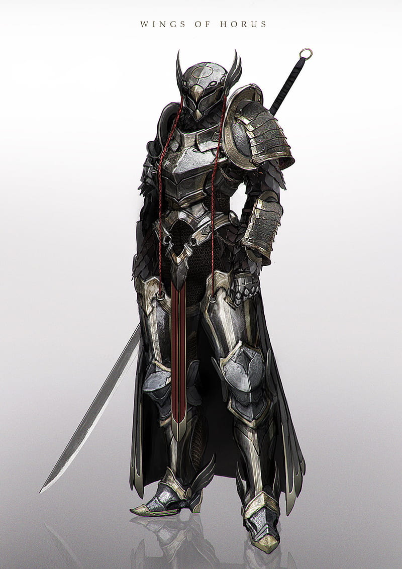 drawing, men, warrior, helmet, knight, weapon, sword, steel, reflection, fantasy armor, HD phone wallpaper