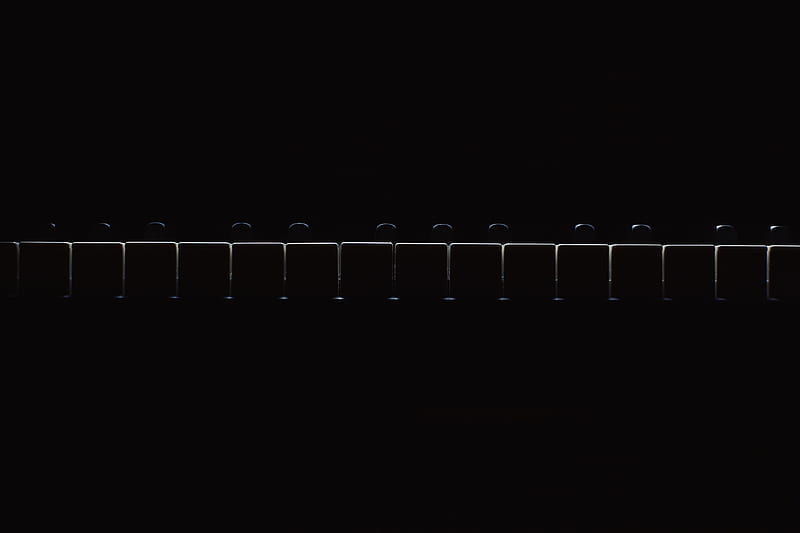 keys, piano, black, dark, HD wallpaper