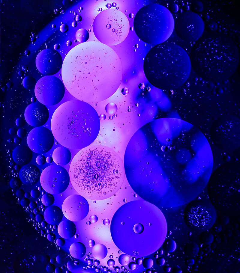 bubbles, air, circles, structure, transparent, purple, dark, HD phone wallpaper