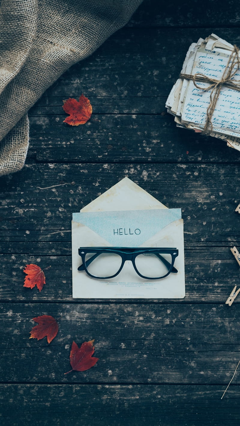 glasses, envelope, letters, HD phone wallpaper